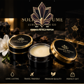 Essence Royale Perfum Solid Perfume — cinematic black and gold presentation